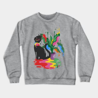 Trippy Cat & Plant Crewneck Sweatshirt